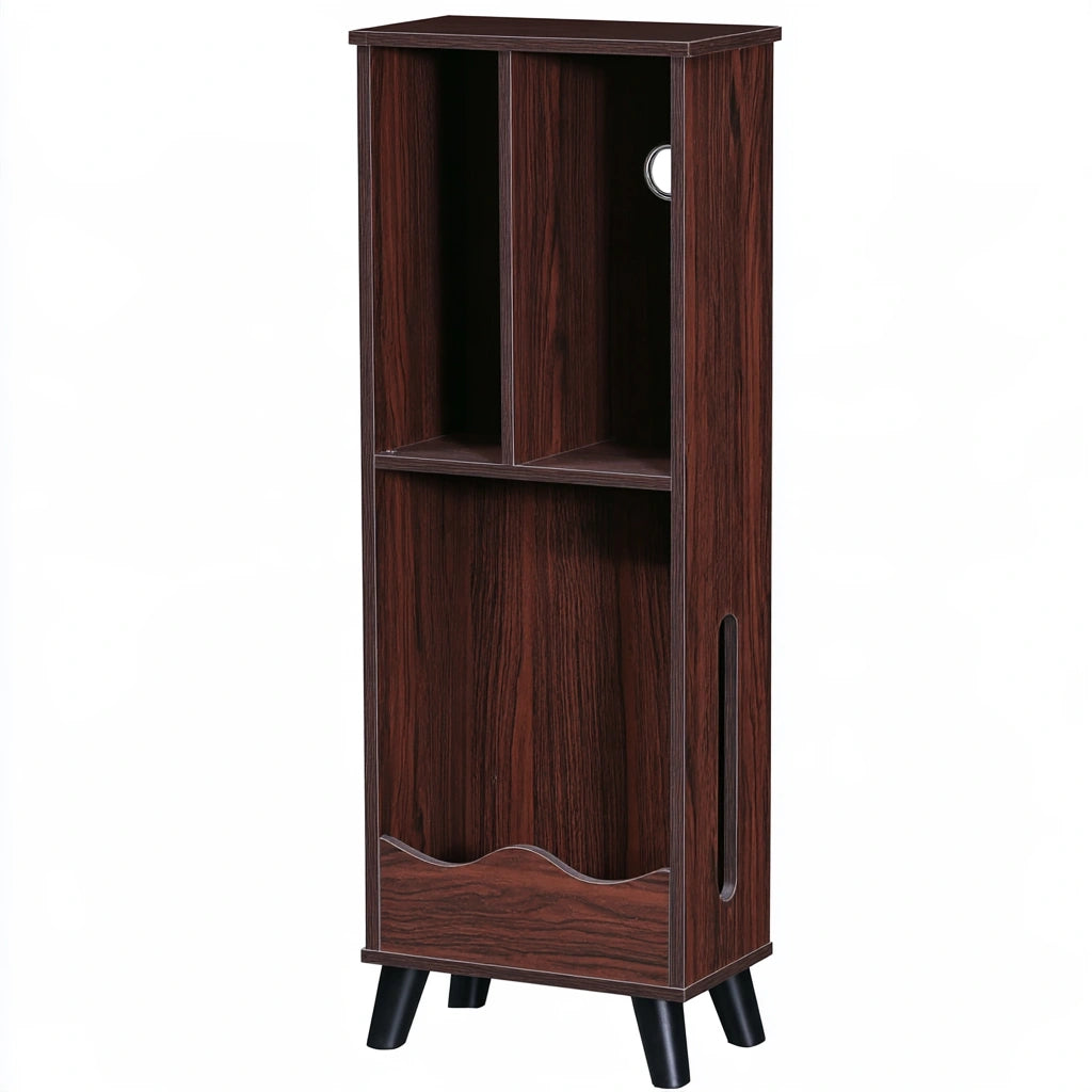 Opbergkast van hout met walnootlook, kleur walnootbruin