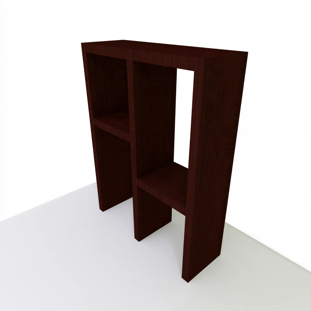 Boekenkast van hout, met vijf niveaus, kleur donkerbruin