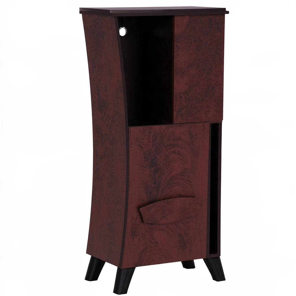 Opbergkast van hout met walnootlook, kleur walnootbruin