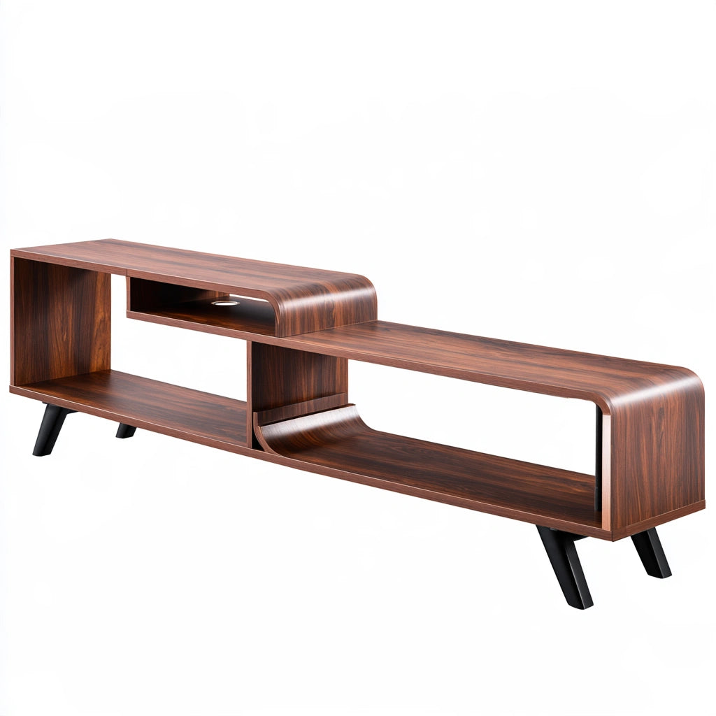 Opbergkast van hout met walnootlook, kleur walnootbruin